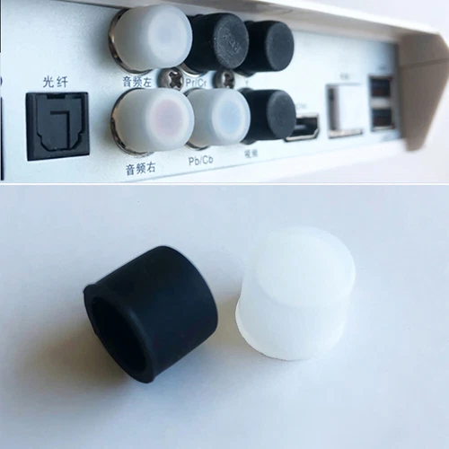Klar Schwarz Silikon Stopper RCA Phono Schnittstelle Anti Staub Abdeckung - Picture 7 of 12