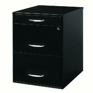 Space Solutions 18 Deep 3 Drawer Metal File Cabinet With Pencil Drawer Black Ebay