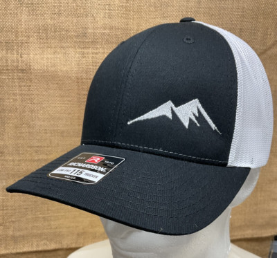 Mountain Scene Trucker Mesh Snapback Cap Richardson 115 White/Black OSFM