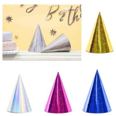 Party-Hütchen 6er-Pack Holografie für Karneval, Fasching, Silvester, Geburtstag