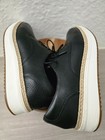 Clarks Artisan Black Pebble Leather Espadrille Platform Oxfords Women's Size 8 — photo 7