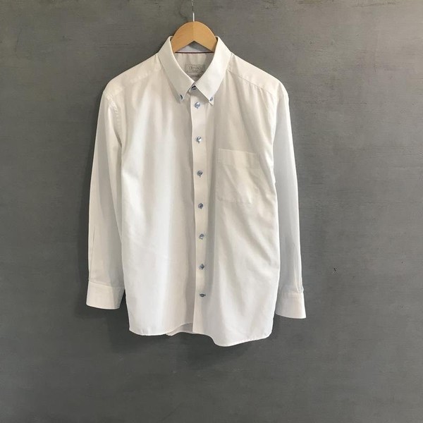 Men Eton Shirt White Cotton 40 /L / 48 #1VI6