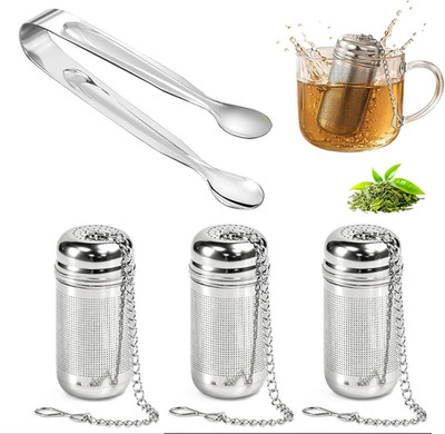 Edelstahl Teesieb Set 4 Stück für losen Tee - feinmaschig & langlebig