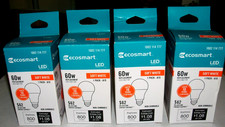 LOT OF 4 EcoSmart 60-Watt Equivalent A19 Non-Dimmable LED Light Bulb Soft White