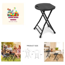 Folding Stool with Handle, Folding Chair,Folding Bar Stool with Non-Slip Feet...