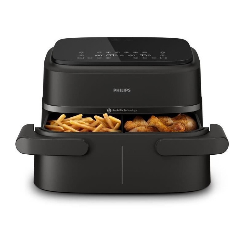Airfryer XXL Philips NA351/00 friteuse sans huile 7,1L à double cuve noire