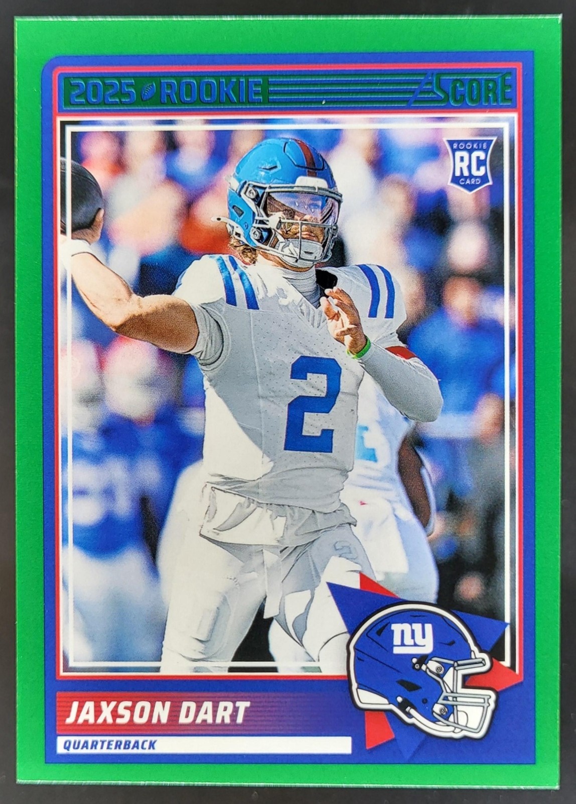 2025 Panini Score Jaxson Dart Rookies Green #35 New York Giants JO4