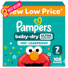 Pampers Diapers - Baby Dry - Size 7, 108 Count, Absorbent Multicolor