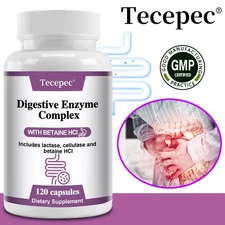 Digestive Enzyme Complex - Supports Gut and Digestive Health - 120 Capsules