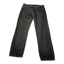 Levis 505 Jeans Mens 38x32 Black Straight Leg Denim Classic Fit Zip Fly Pants