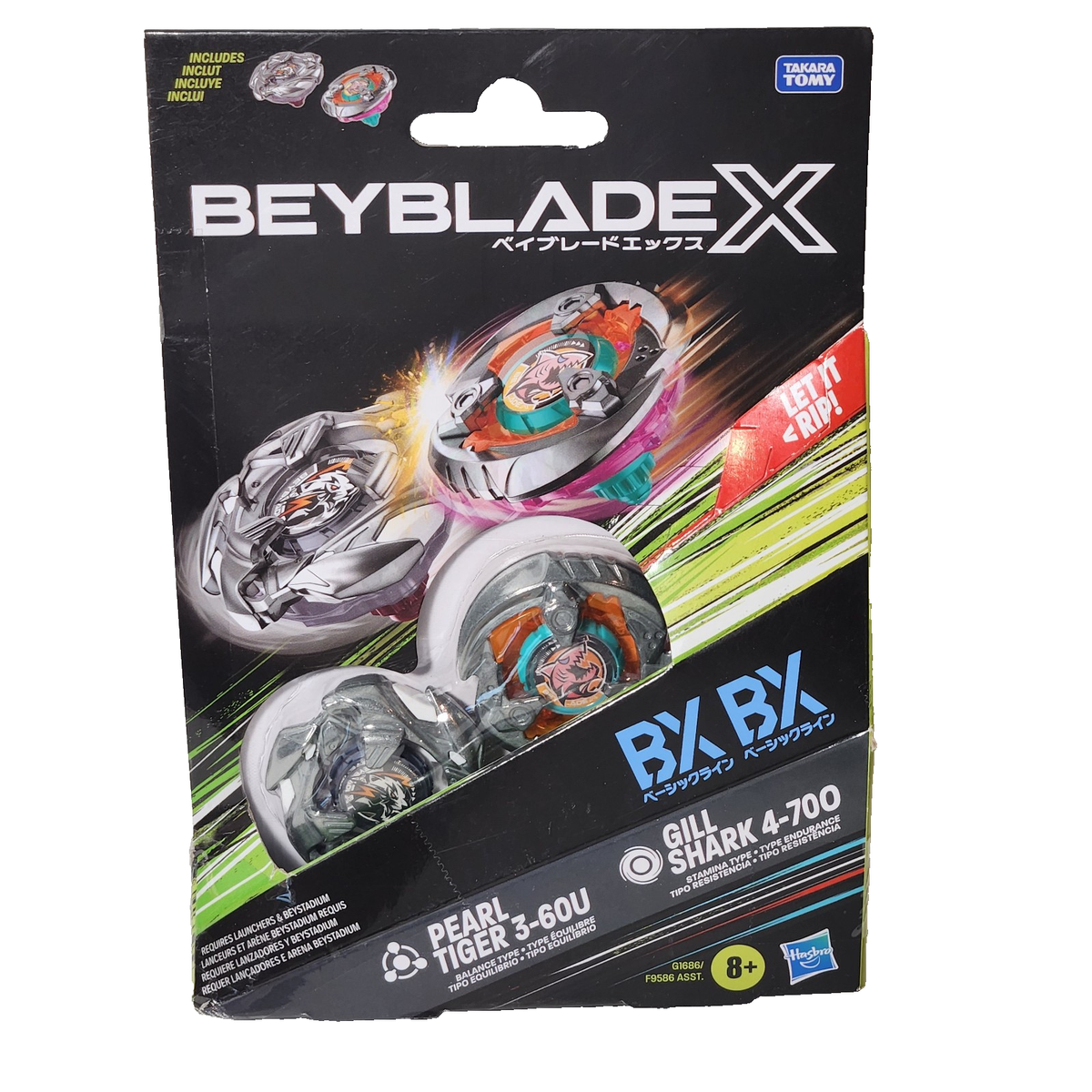 Beyblade X Pearl Tiger 3-60U & Gill Shark 4-70O BX BX Dual Pack X