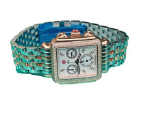 Michele Deco Diamond Chronograph Rose Gold/Stainless Steel Watch MW06P01B4046