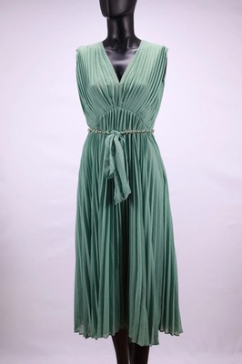 knee length dresses for ladies Joseph Ribkoff Satin Pleated Midi Dress main image 1