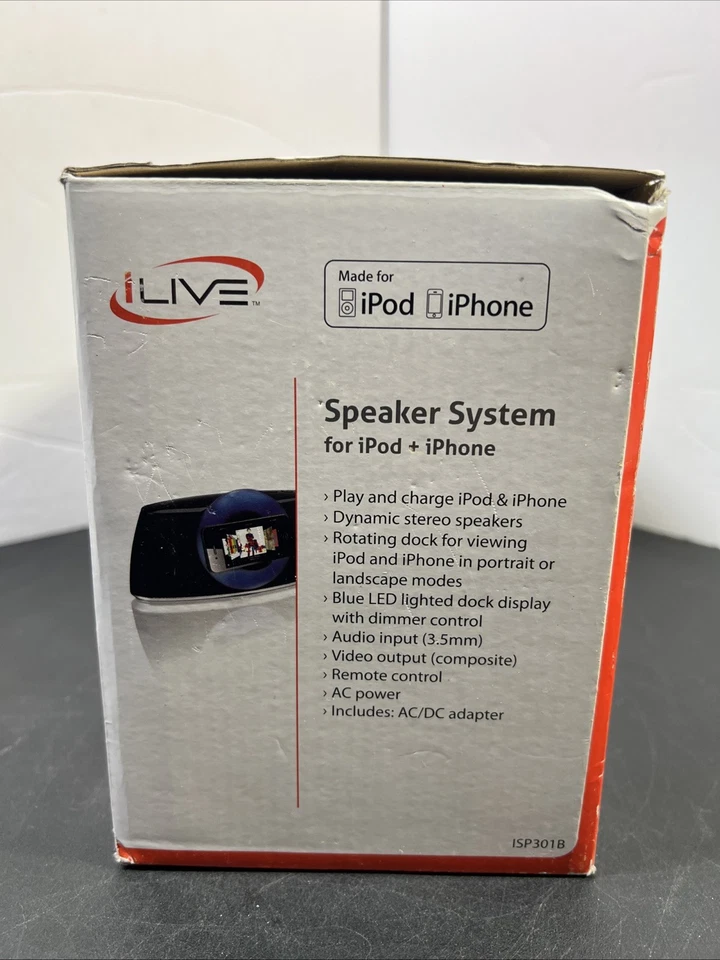 NEW iLive ISP301B iPod iPhone Audio Speaker Rotating Dock System AUX Input - Image 4 of 4