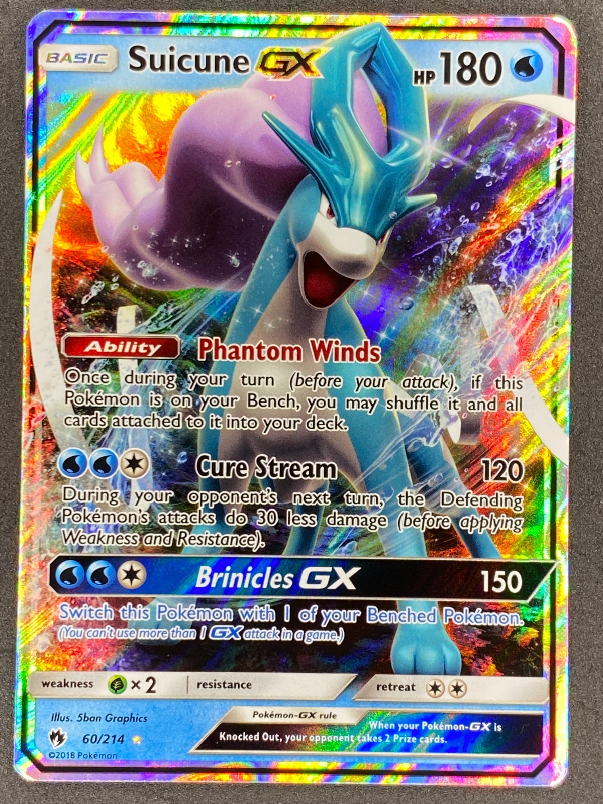Pokémon Suicune GX 60/214 Lost Thunder NM