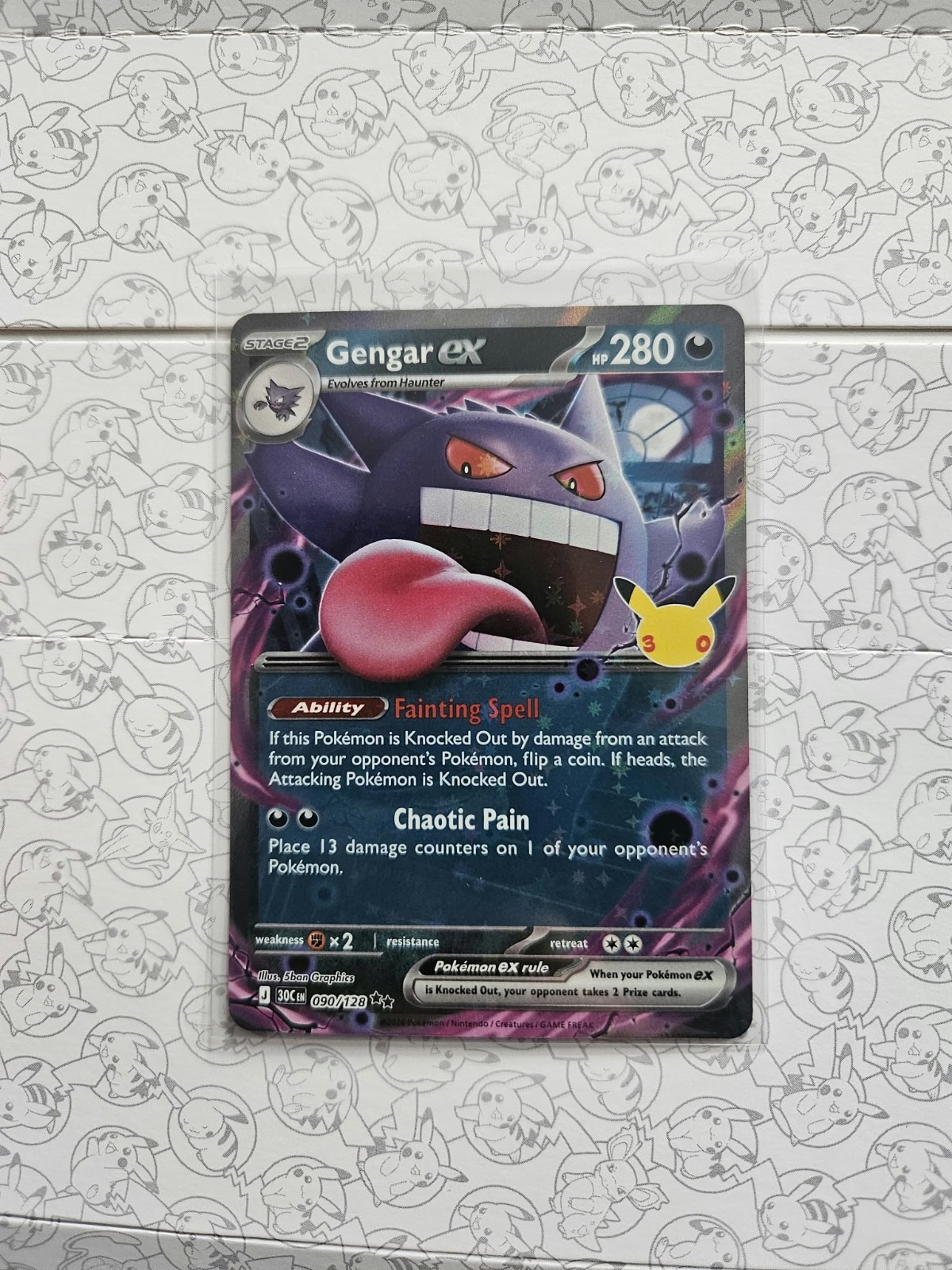 Pokemon TCG Gengar EX 090/128 30th Anniversary Celebration Double Rare Holo