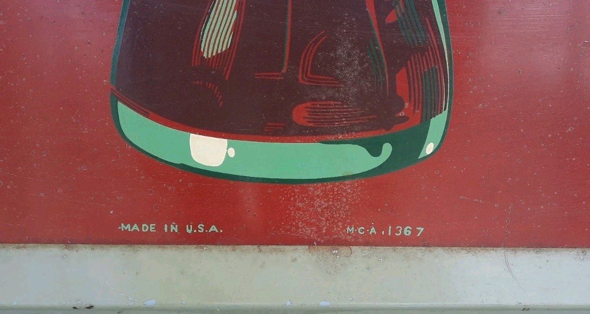 Vintage Original Coca-Cola Metal Sign Marked M.C.A. 1367 Large 24