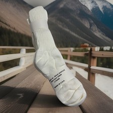 VTG Socks NOS 3 Pack White 10-13 Crew Acrylic USA Made 80s 90s Mid Calf Hi Bulk