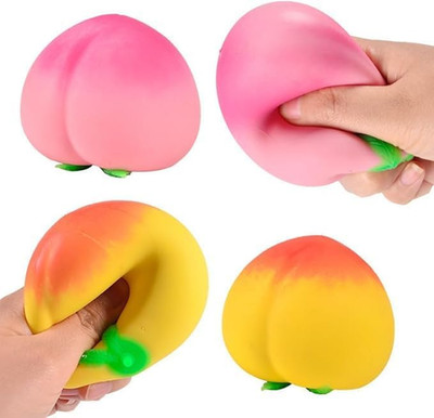 2pcs Squishy Peach, Peach Squishy, Soft Squeezy Fruit Squishys
