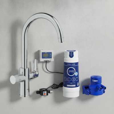 GROHE Starter Kit GROHE Blue Pure BauCurve 30581 C-Auslauf S-Filter chrom