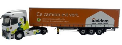ELIGOR, RENAULT T 4x2 2021 mit Anhänger 3 Achsen WELDOM Transport Oleo 100, 1...