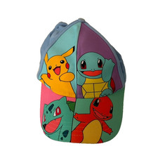 Pokemon Hat Youth One Size Pikachu Squirtle Charmander Bulbasaur Blue