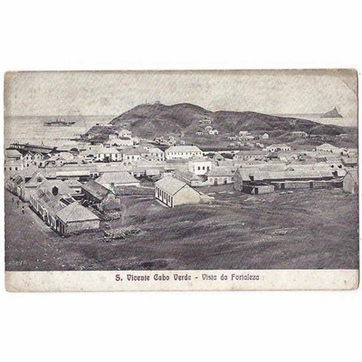 CABO VERDE Blick auf Sao Vicente Postkarte, Poststempel Cabo Verde 1913