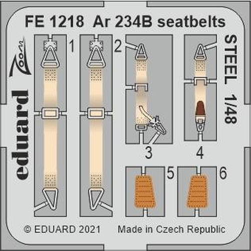 Eduard FE1218 1/48 Ar 234B Seatbelts Steel for Hasegawa/Hobby 2000