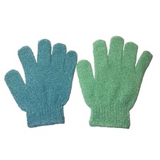 Exfoliating Bath Glove Set Of Two Scrubber Blue Green 28