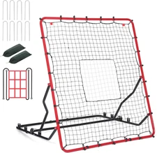 Baseball Rebounder Net, 4.5X4Ft Multi-Sport Pitch Back Rebounder with 4 Adjustab
