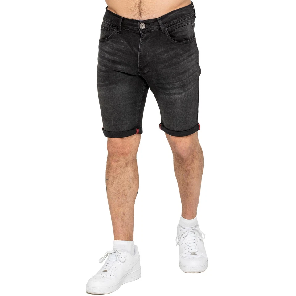 Enzo Mens Denim Shorts Cotton Casual Stretch Slim Fit Summer Half Pants - Image 2 of 4