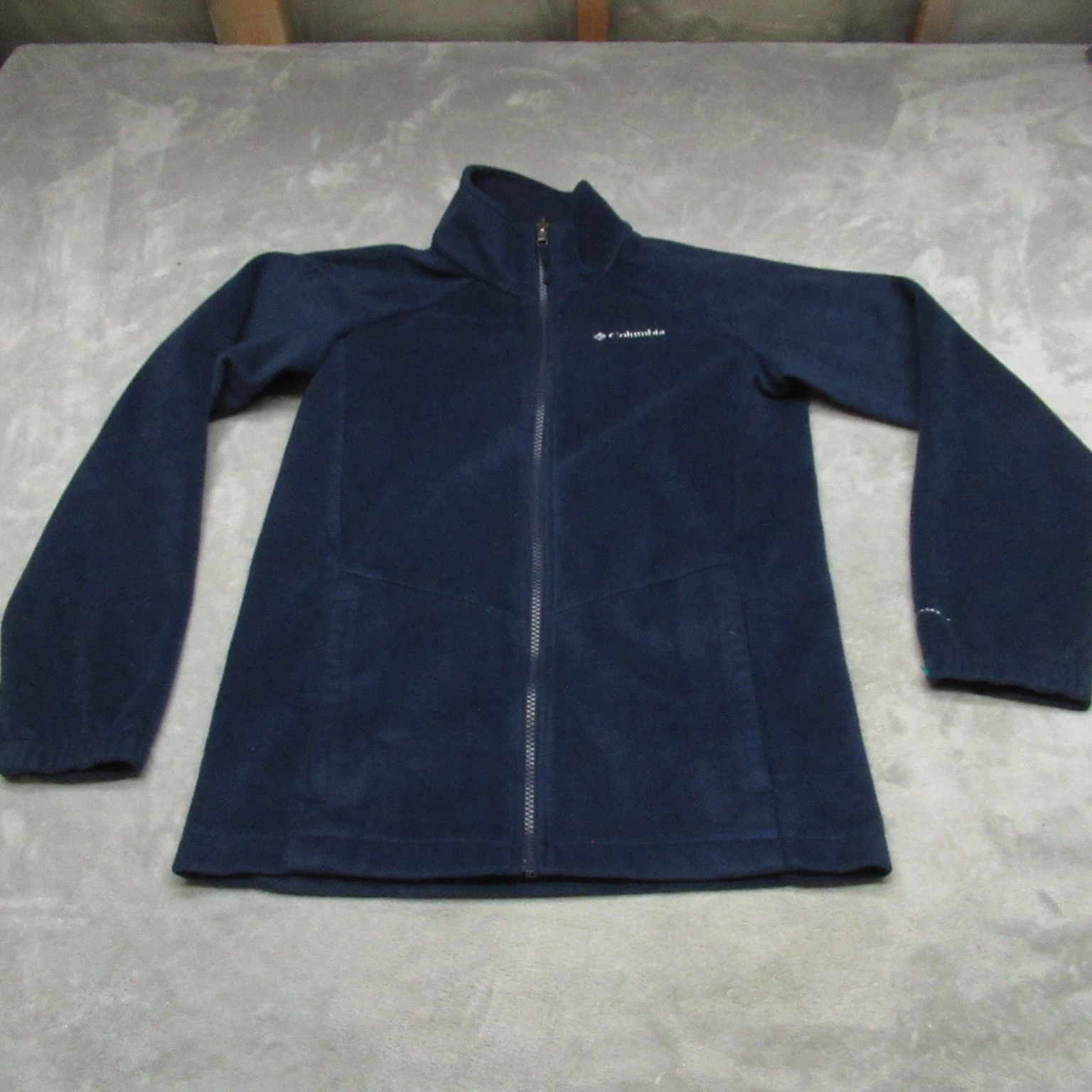 Columbia Jacket Kids Large 14/16 Blue Omni Heat Fleece Full Zip Outdoor Hiking