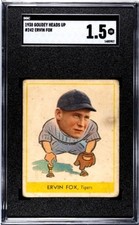 1938 Goudy Heads Up R323 242 Ervin Fox Tigers Sgc 1.5 Fr 1938 Goudy Heads Up R323 242 Ervin Fox Tigers Sgc 1.5 Fr