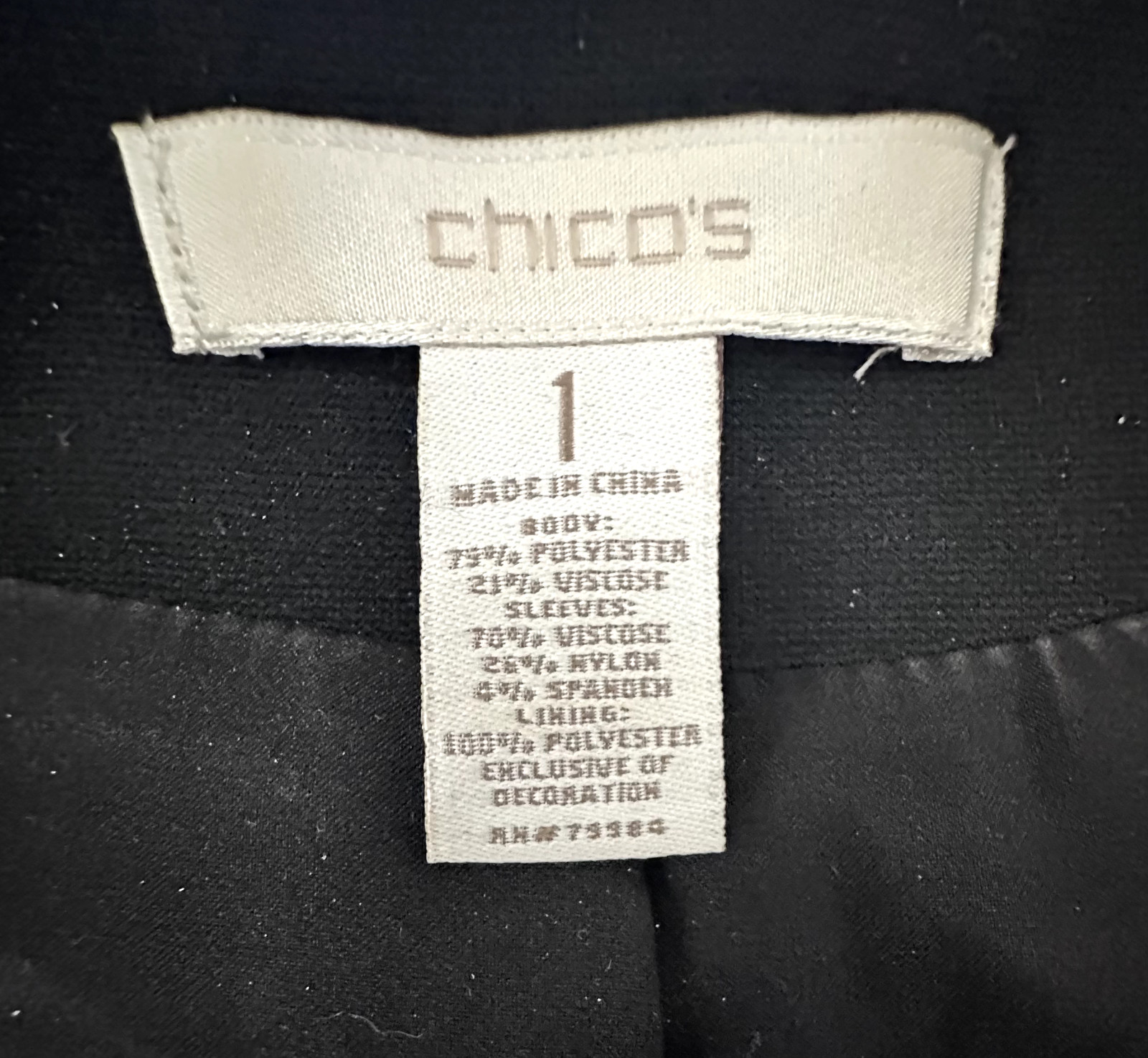 Chico's Black Jacket with Silver Thread Size 1 - image 3
