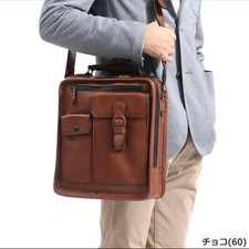 Porter Baron Leather 2-Way Shoulder Bag Chocolate Used Authentic