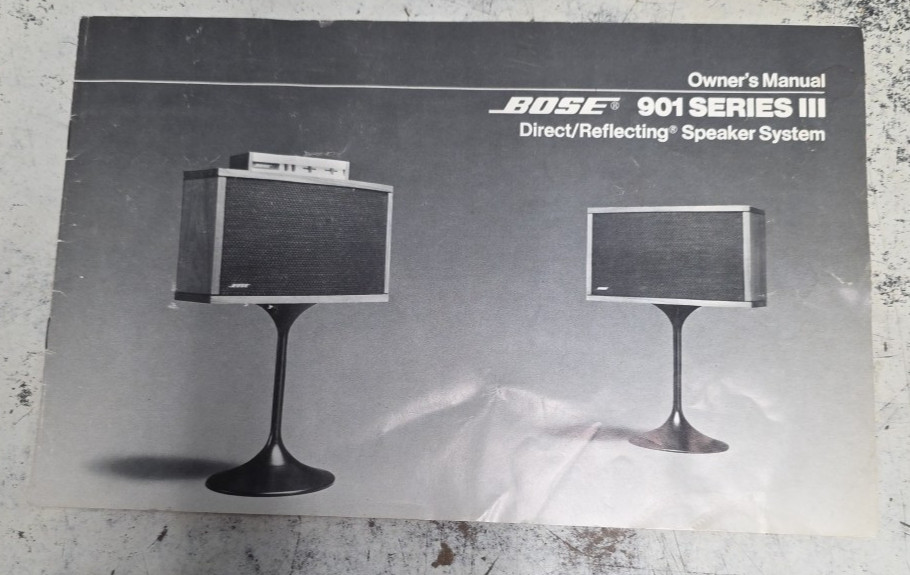 OLD Bose 901 series III direct/reflecting speaker system Owner's Guide Manual