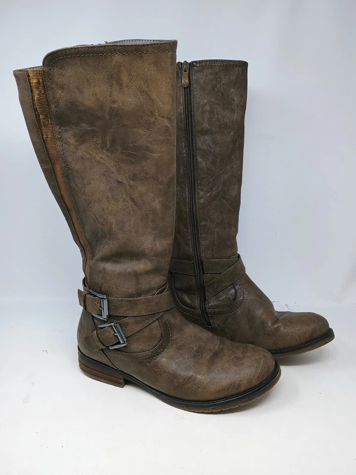 Bota Patrizia By Spring Step Marrón Alta con Cremallera Talla EU 39 US 8.5 Forrada de Vellón  Foto 2 de 4