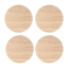 10" Dia 4Pcs Crochet Basket Bottom,Wood Color