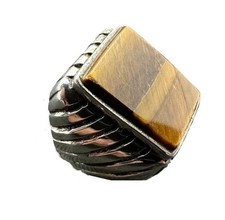 Men's Sterling Silver Tiger Eye Ring B15