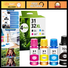 31 32XL Ink Bottle Set for HP Smart Tank 5101 7602 6001 5000 - High Yield, Compa