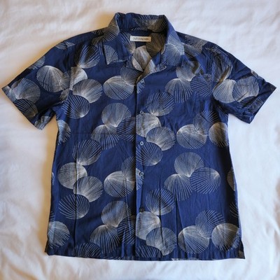 Outerknown The BBQ Shirt Organic Cotton M Blue Short Sleeve Button-up w/ Pocket
