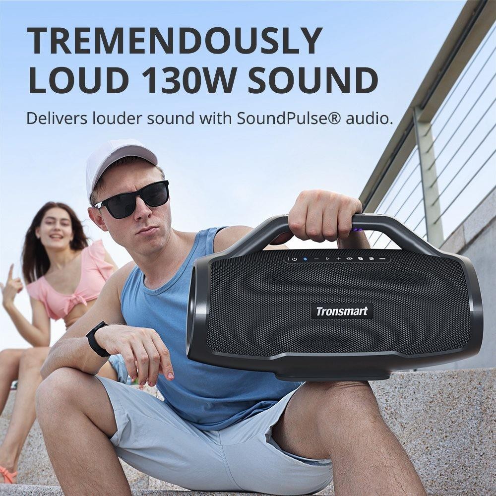 Parlante Bluetooth portátil Tronsmart Bang Max, sonido de 3 vías de 130 W, 24 h de reproducción, IPX6, imagen 5
