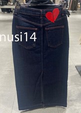 ZARA NEW WOMAN HEART HIGH-WAIST Z1975 MIDI DENIM SKIRT BLUE XS-XL 6147/119/407