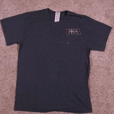 NRA “Give Me Liberty” Skull Graphic T-Shirt Dark Gray Size M Gildan Ultra Cotton