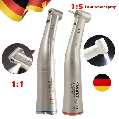 SANDENT Dental Winkelstück LED mit Licht Optic handstück 1:5 Rot /1:1 Blau DE