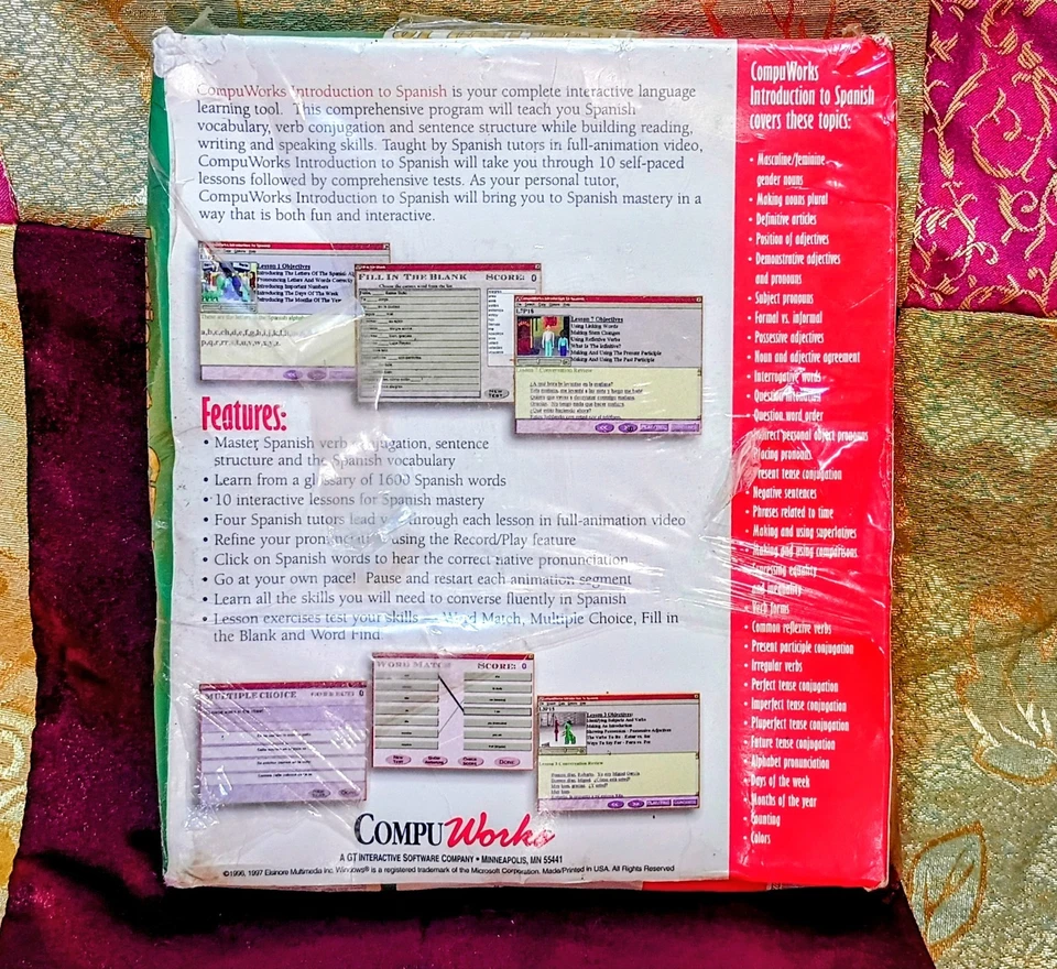 CompuWorks Introduction To Spanish 1997 IBM GT Interactive Windows 95/3.1 NEW - Image 3 of 4