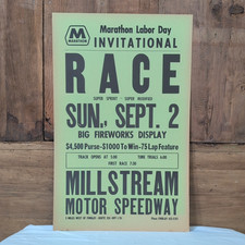 Marathon Labor Day Invitational Race Millstream Motor Speedway Cardstock 14x22
