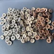 Lot Of Neutral/Brown Vintage Buttons Mixed Materials And Sizes 230 Total