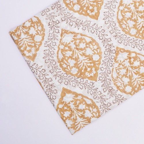 1 Yard Indian Handmade Natural Cotton Sanganeri Hand Block Print Floral Fabric - Picture 3 of 7