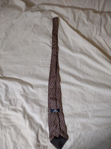 Brown Stafford Silk Tie Geometric Pattern Mens Classic Neckwear - Picture 7 of 11